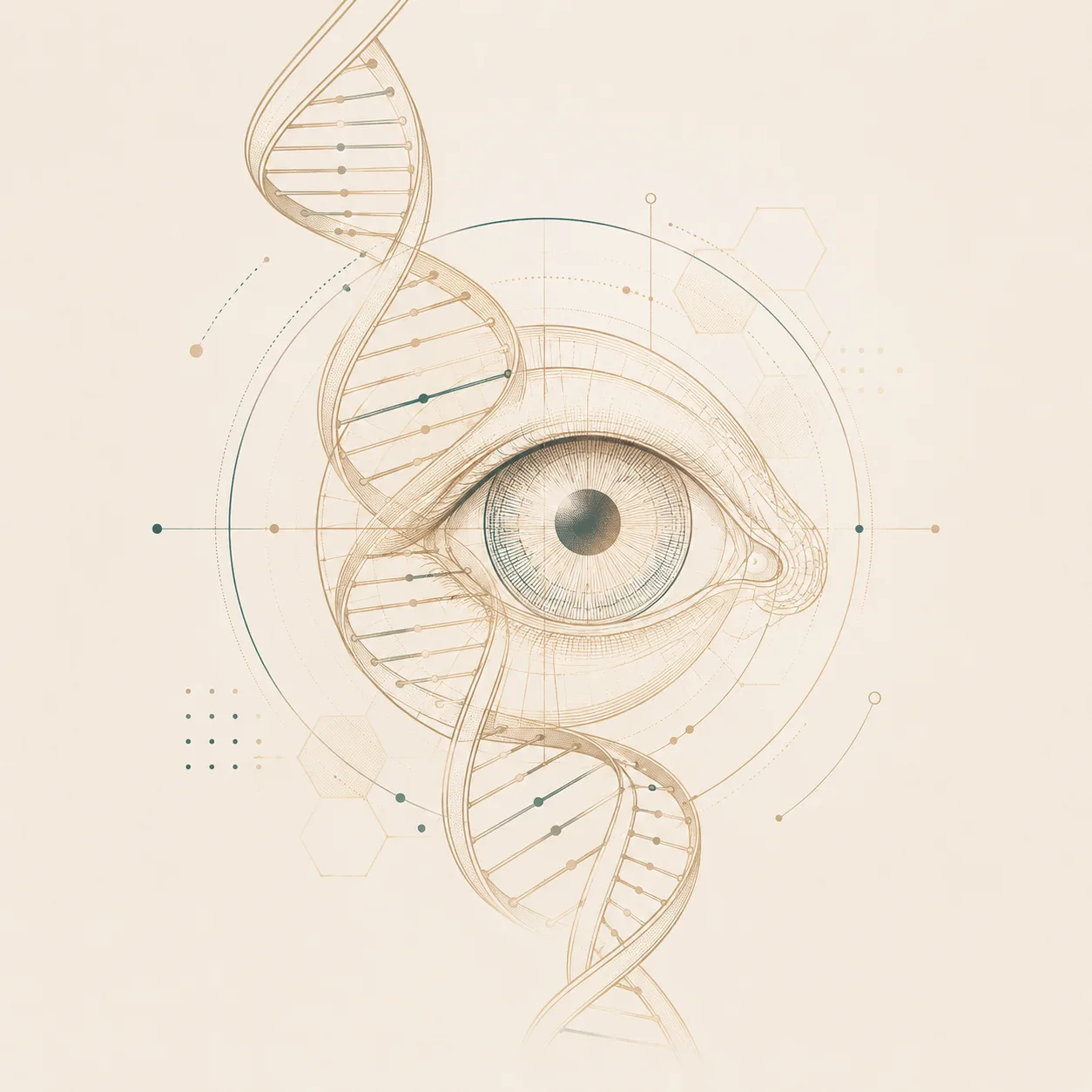 Ilustração sobre genética ocular