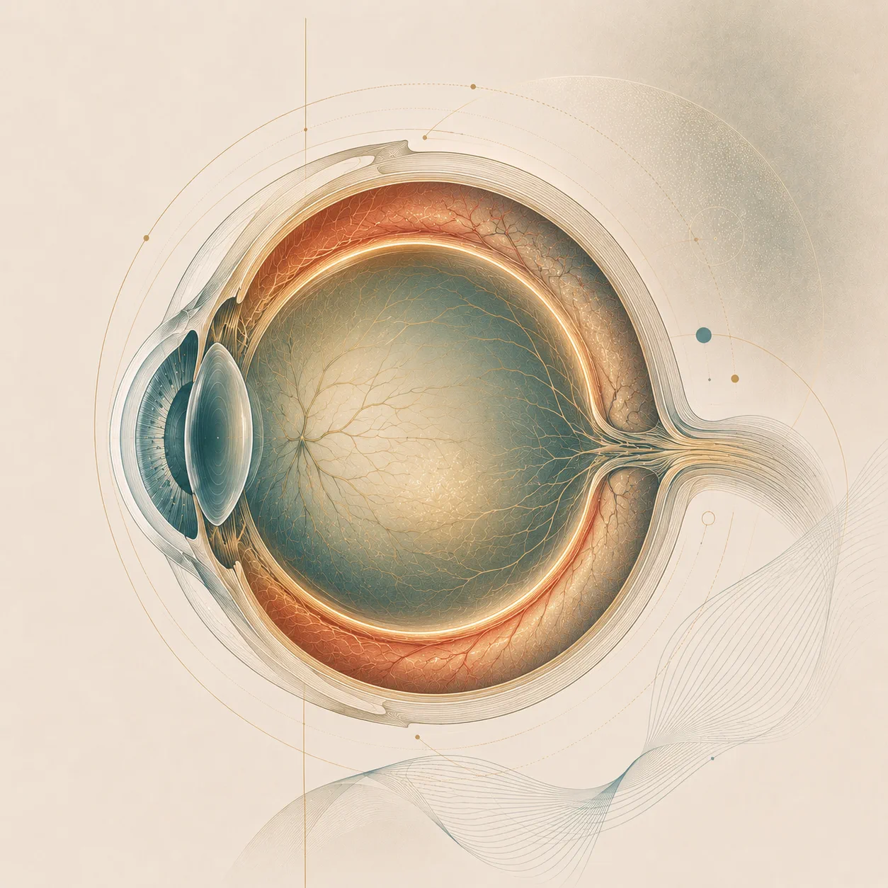 Ilustração sobre retina